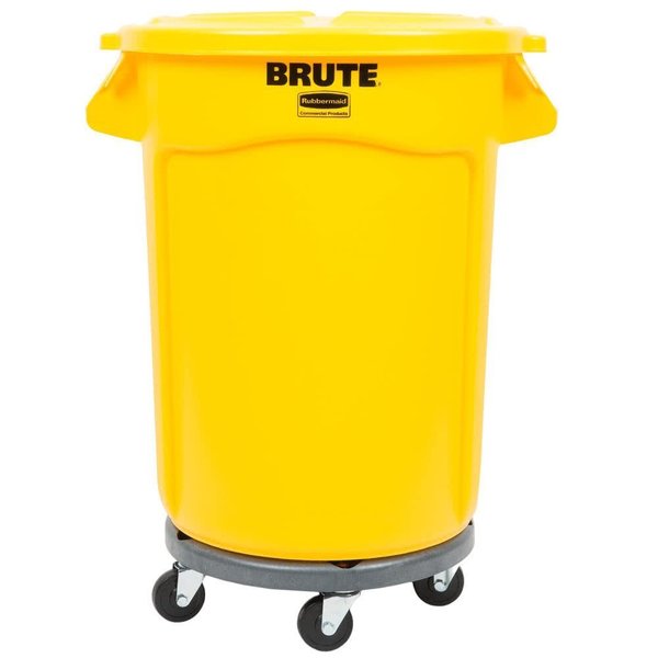Global Equipment Global Industrial„¢ Plastic Trash Can - 32 Gallon Yellow XDW-32YL